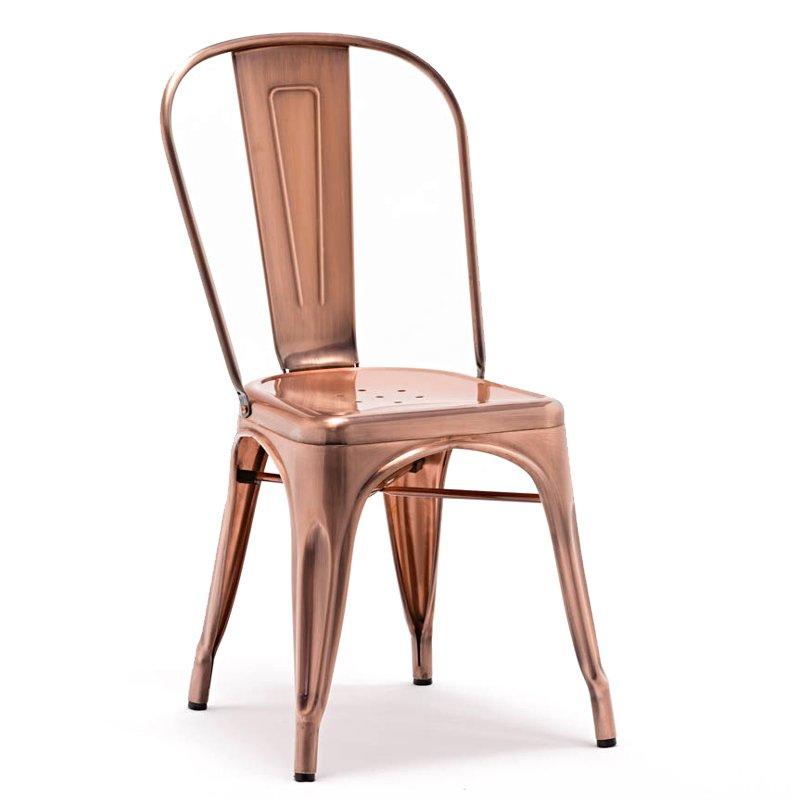 Electroplated Rose Gold Industrial Metal Chair Ga101c