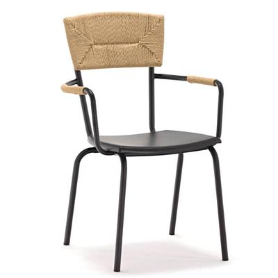 metal frame power coating stackable wooden outdoor arm chair GA2801C