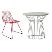 Marble Top Wire Frame Table And Chairs GA2206 SET