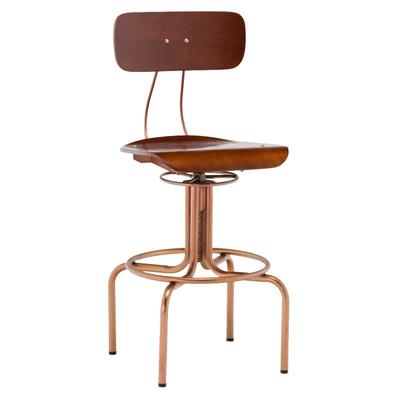 Steel and Wood Vintage Industrial Swivel Bar stool GA405C-65STW