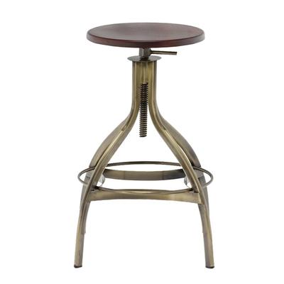Round Iron Metal Cushion High Industrial Metal Counter Height Bar Stools Metal Legs Chair For Cafe Bar GA606C-65STW