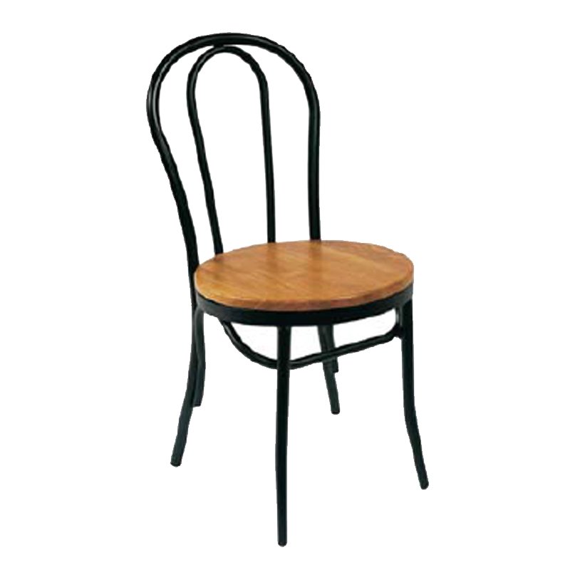 Gold Apple Cafe Steel Chair with Ash Wood Seat GA901C-45STW Stacking Chairs image52