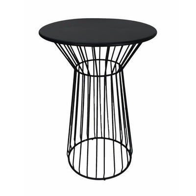 modern industrial metal wire outdoor party round bar table with wooden top GA2210BT