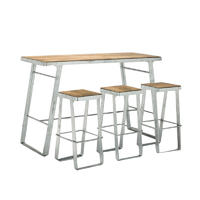 Outdoor Steel Bar Furniture Metal Plastic Wood Bar Stool and Bar Table GA3101BT