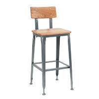 Timber Stool with Back GA501C-75STW