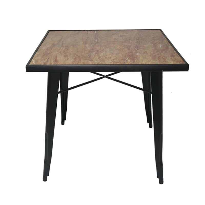 Industrial Tile Top Dining Table With Metal Base GA101T