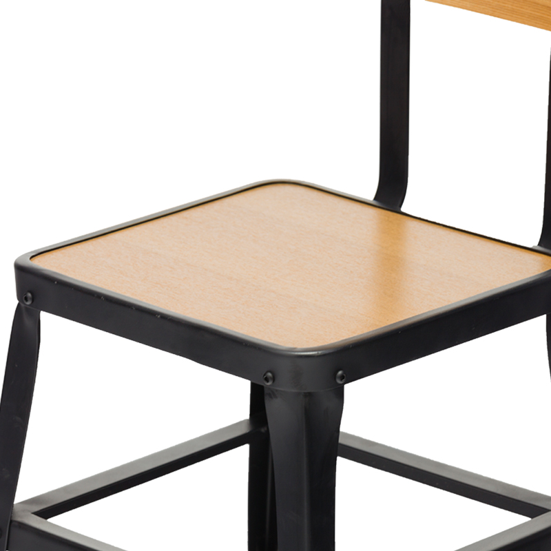 Gold Apple Industrial Wooden Chair With Natural Oak Wood Veneer Plywood GA501C-45STPW Metal Dining Chairs image85