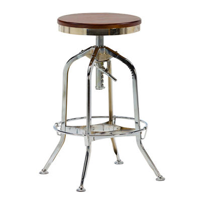 Wholesale vintage adjustable industrial bar stool With Ash Wood Seat GA401C
