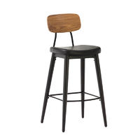 Popular Project Furniture Bar Stool with Cushion Seat and Wood Back GA2001C-75STP