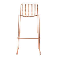 High quality industrial commercial coffee wire metal bar stool chair outdoor garden chair GA2208C-75ST