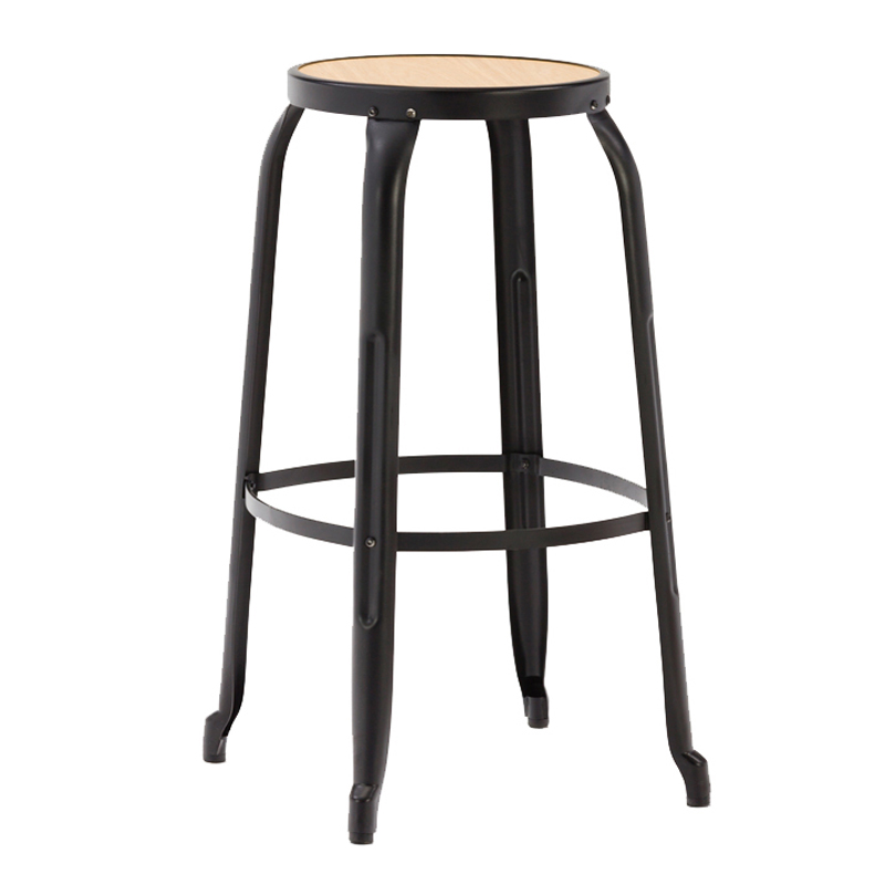 USA industrial wooden seat metal cafe high stackable bar stool GA301C-75STPW