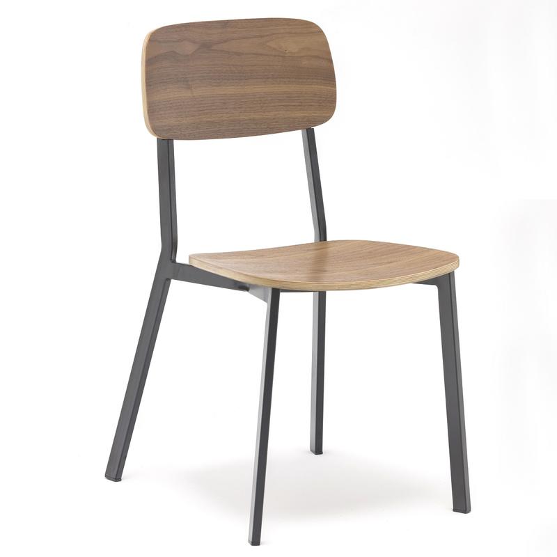 Stackable Plywood Veneer Metal chair