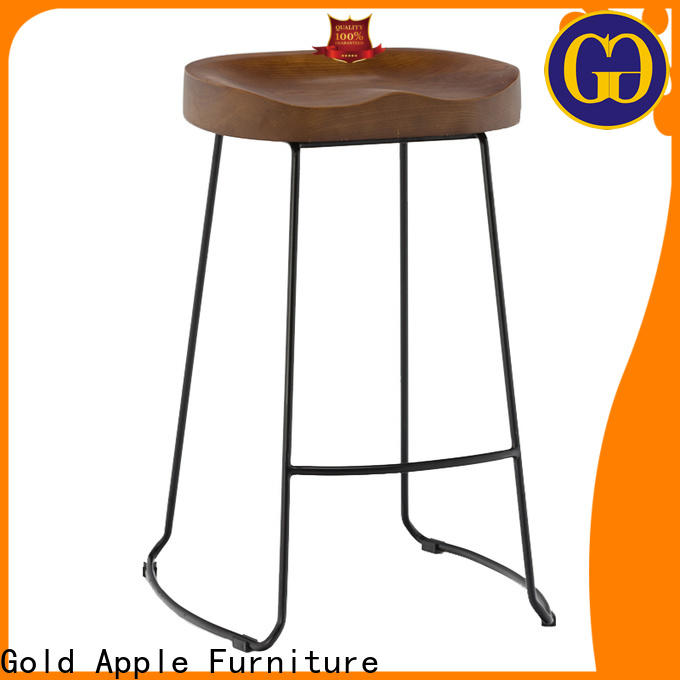 Gold Apple vintage backless wooden bar stools elegant for kitchen