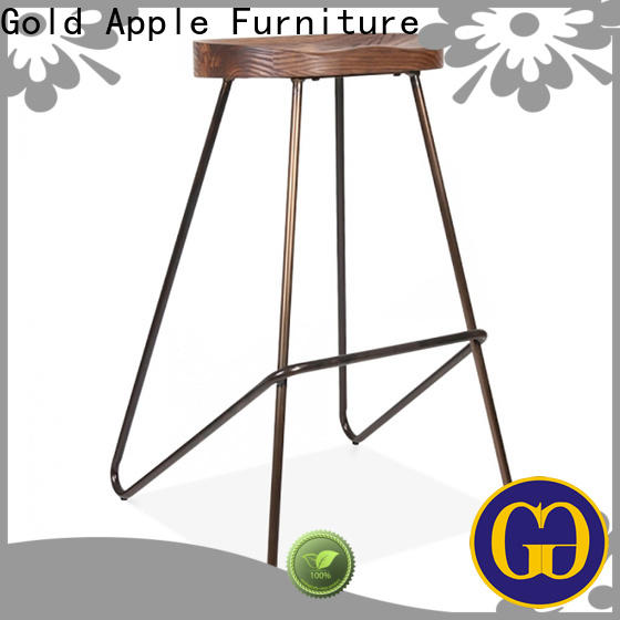 Gold Apple adjustable height wood metal bar stools elegant for restaurant