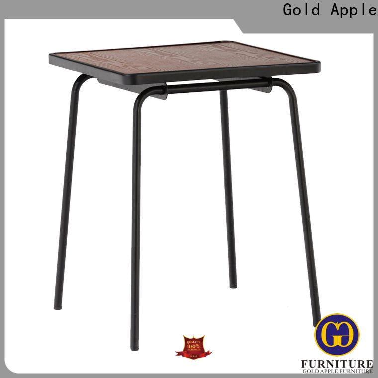 Gold Apple high-end large wooden dining table steel frame for catering